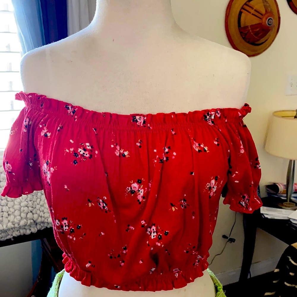 Red crop top